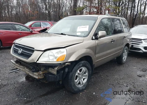 2005 Honda Pilot Ex-L из США, поврежденный, VIN 2HKYF18645H515562